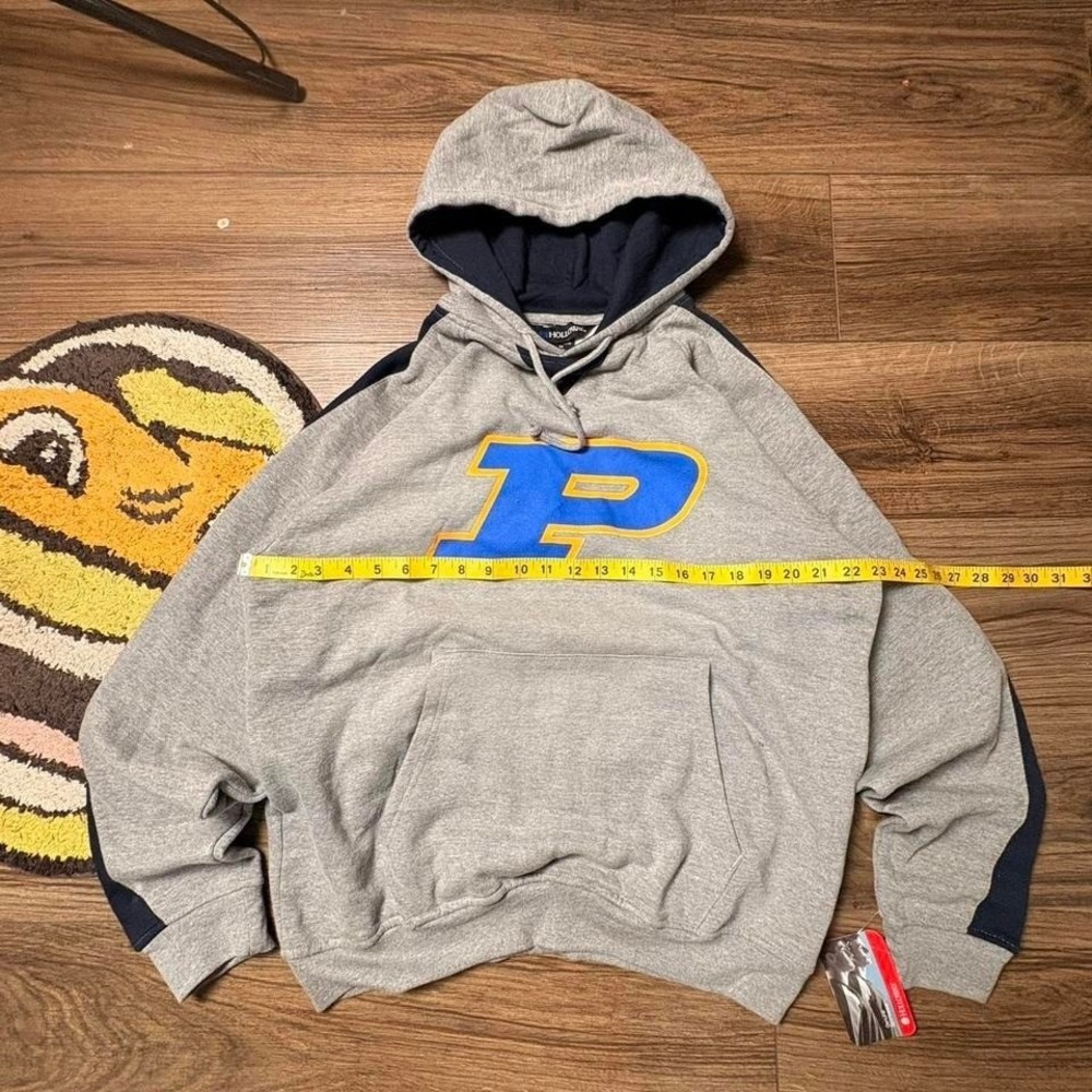 Deadstock Grey Purdue University hoodie with blue accents Size M  (0233))